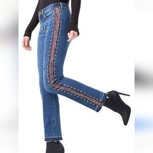 LVPL by Liverpool Colette embellished straight ankle jeans.  Size 12.